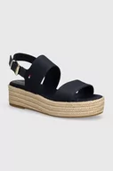 Espadryle damskie - Tommy Hilfiger sandały MID WEDGE SANDAL damskie kolor granatowy na platformie FW0FW07885 - miniaturka - grafika 1