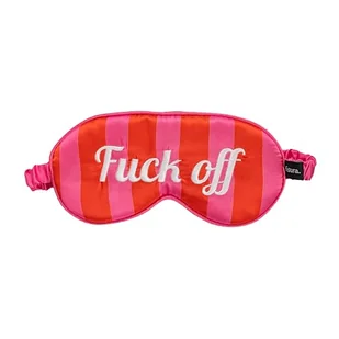 Fisura – Maseczka do spania „f*ck off”. Miękka maseczka do spania. Oryginalna opaska na oczy w kolorach różowym i czerwonym. Ultramiękka maseczka do spania z elastyczną gumką. 20 x 10 cm. - Akcesoria do bielizny - miniaturka - grafika 1