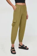 Spodnie damskie - Silvian Heach spodnie damskie kolor zielony fason cargo high waist - miniaturka - grafika 1
