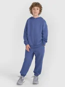 Spodnie i spodenki dla chłopców - 4F Spodnie dresowe joggery chłopięce - niebieskie 122 (6-7 lat) - miniaturka - grafika 1