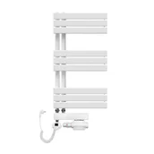 Grzejniki łazienkowe - Rebison Grzejnik łazienkowy wodno-elektryczny Sophia 850 biały, Zestaw termostatyczny - Zestaw biały, Szerokość - 400 mm, Grzałka elektryczna - Biała 600 w - miniaturka - grafika 1