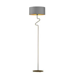 Szara lampa podłogowa w stylu skandynawskim MORONI GOLD - Lampy stojące - miniaturka - grafika 1