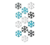 Dekoratorstwo - DP CRAFT Naklejki brokatowe 3D Śnieżynki (12 sztuk) . - miniaturka - grafika 1