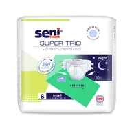 Pieluchy dla dorosłych - Seni Super Trio, pieluchomajtki, Small, 55-80 cm, 10 sztuk - miniaturka - grafika 1