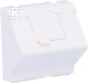 Klawisze i ramki - Simon Simon Connect Płytka K45 gniazda teleinformatycznego pojedynczego RJ skośna z przesłoną czysta biel K80/9 K80/9 - miniaturka - grafika 1