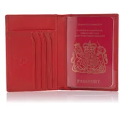 Etui na dokumenty i karty - Skórzane etui na paszport Visconti V-2201 RFID - czerwony - miniaturka - grafika 1