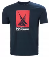 Koszulki męskie - Koszulka Męska Helly Hansen UP40+ Hp Race Żagiel Antybakteryjnanavy (34419) - miniaturka - grafika 1