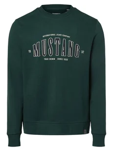 Mustang Męska bluza nierozpinana Mężczyźni Bawełna zielony nadruk, S - Bluzy męskie - miniaturka - grafika 1