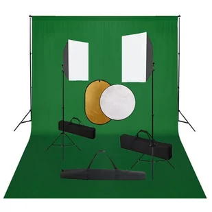 vidaXL Zestaw studyjny Zestaw studyjny z lampami softbox tłem i blendami 3067054 - Lampy studyjne - miniaturka - grafika 1