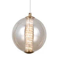 Lampy sufitowe - Jadalniana lampa wisząca Butero PND-34359-S-HBR-AMB Italux LED 6W 3000K kula bursztynowy złota - miniaturka - grafika 1