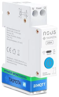 NOUS D3T DIN Smart Switch 25A with Tasmota ESP32 - Systemy inteligentnych domów - miniaturka - grafika 1