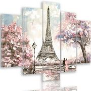 Obrazy i zdjęcia na płótnie - Obraz pięcioczęściowy na płótnie, Wiosna w Paryżu (Rozmiar 150x100) - miniaturka - grafika 1