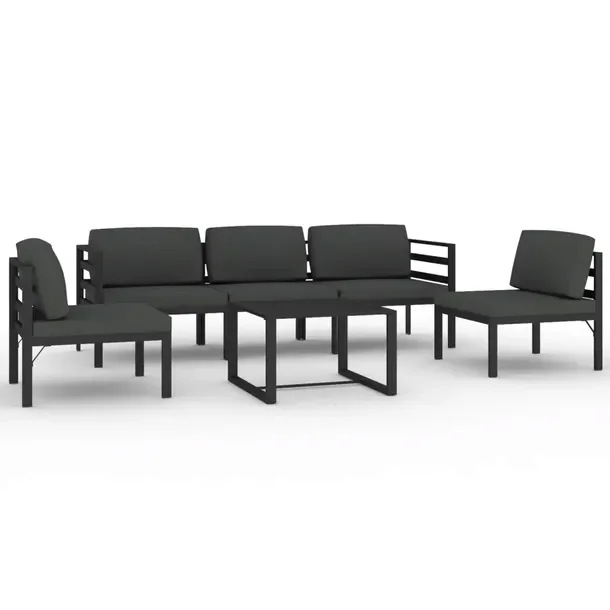 Aluminiowy zestaw wypoczynkowy do ogrodu antracytowy, modułowy