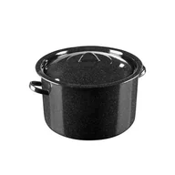 Garnki - Garnek emaliowany do słoików z pokrywką 32 cm 15 l brązowy - miniaturka - grafika 1