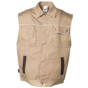 Rozmiar XXXL Męska kamizelka Planam Canvas 320 Khaki Czarny Model 2165 - Garnitury - miniaturka - grafika 1