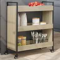 Wózki kuchenne - Wózek kuchenny dąb sonoma 70x30x82 cm materiał drewnopochodny - miniaturka - grafika 1