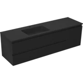 Szafki łazienkowe - Mexen Orio szafka łazienkowa 160 cm z umywalką Otis lewą, 2S, 1D, czarna mat - 91A13-16047-3-BBFFF71-W18L71 - miniaturka - grafika 1