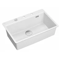 Zlewozmywaki - QUADRON HQM7650U1_FM_BS Quadron Marc HQM7650U1FMBS zlewozmywak graniteq 75x49 cm biały - miniaturka - grafika 1
