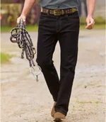 Spodnie męskie - Wygodne, czarne jeansy regular ze stretchem Mężczyzna Atlas For Men - Kolor : Czarny - Rozmiar : 44 - miniaturka - grafika 1