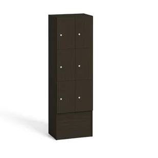 B2B Partner Drewniana szafa z zamykanymi schowkami, 6 boksów, wenge boxova6xwenge - Szafy biurowe - miniaturka - grafika 1