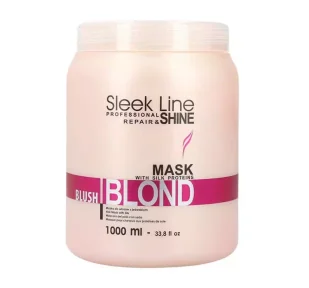 Stapiz Sleek Line Blush Blond, maska nadająca różowy odcień, do włosów blond z jedwabiem,1000 ml - Maski do włosów - miniaturka - grafika 1