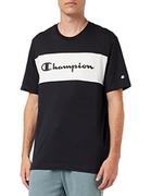 Koszulki męskie - Champion T-shirt męski z logo Piping Block, czarny, S - miniaturka - grafika 1