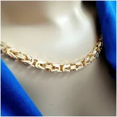 Łańcuszki - Złoty Męski Łańcuszek Splot Królewski 55Cm 7Mm 130 Gram Gruby / Solidny 925 - miniaturka - grafika 1