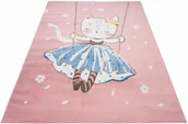 Dywany - Różowy nowoczesny dywan z kotem B7-F09 - miniaturka - grafika 1