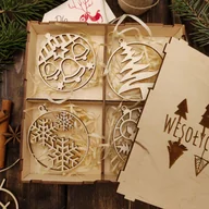 Bombki - Bombki B - zestaw drewnianych ozdób choinkowych, 24 sztuki - miniaturka - grafika 1