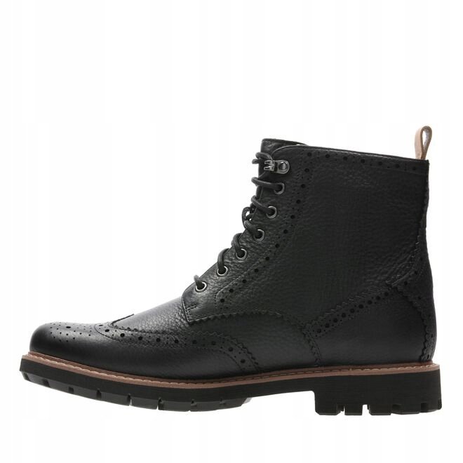 CLARKS TRZEWIKI MĘSKIE SKÓRZANE CZARNE WIĄZANE 45 16AA