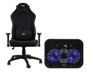 Fotele gamingowe - SMX Fotel gamingowy Askja + Devi podstawka chłodząca pod laptopa - miniaturka - grafika 1