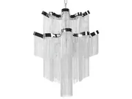Lampy sufitowe - Beliani Lampa wisząca Żyrandol metalowy srebrny MUCONE 69409 - miniaturka - grafika 1