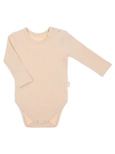 Dziewczęce body długi rękaw beżowe Nicol,r.74 - Body dla niemowląt - miniaturka - grafika 1