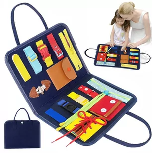 TABLICA SENSORYCZNA MANIPULACYJNA MONTESSORI TORBA X421 - Zabawki sensoryczne - miniaturka - grafika 1