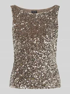 Koszulki i topy damskie - Top cekinowy o kroju regular fit z aksamitu model ‘KAM’ - miniaturka - grafika 1