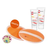 Kremy dla dzieci - Zestaw Emolium Suncare, mineralny krem ochronny dla dzieci od 1 dnia życia i dorosłych, SPF 50+, 2 x 50 ml + gra plażowa "złap piłkę" gratis - miniaturka - grafika 1