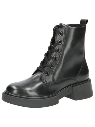 CAPRICE Damskie sztyblety Lace Boot Flat 9-25101-43, Czarna papka, 42 EU