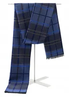 Apaszki i szaliki męskie - Szal Szalik Męski Grafitowo - Niebieski W Kratkę - miniaturka - grafika 1