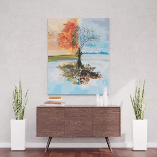 Wiosna, lato, jesień, zima - Malowanie po numerach 50 X 40 cm - Malowanie po numerach - miniaturka - grafika 1