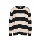 Swetry damskie - NOISY MAY CZARNO BIAŁY SWETER W PASY Z RĘKAWEM DŁUGIM s X_A - miniaturka - grafika 1