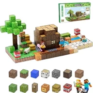 Klocki - Klocki Magnetyczne Minecraft 192 Elementy + 5 Figurek - miniaturka - grafika 1