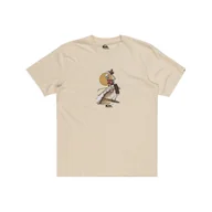 Koszulki męskie - Męska Koszulka z krótkim rękawem QUIKSILVER NEVERENDING SURF SS EQYZT07677-WDW0 – Beżowy - miniaturka - grafika 1