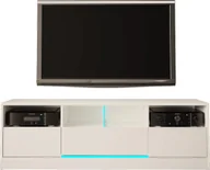 Szafki RTV - MEGSTYL SZAFKA RTV 160CM Z LISTWĄ LED I 3 SZUFLADAMI - DISPARO 6 biały mat - biały połysk - miniaturka - grafika 1