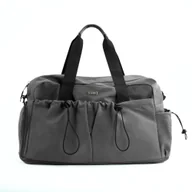 Torebki damskie - Sportowa torba damska Solier SM06 Moira, na siłownię, pilates i podróże, kolor szary - miniaturka - grafika 1