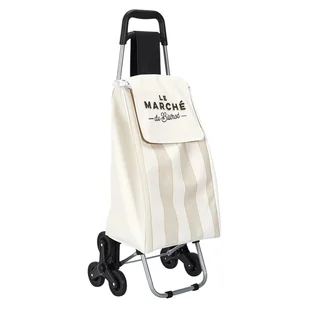 Wózek zakupowy Bistrot 6 kół uniwersalny beżowy - Torby i wózki na zakupy - miniaturka - grafika 1
