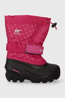Buty dla dziewczynek - Sorel buty zimowe dziecięce 1888092 kolor różowy YOUTH FLURRY PRINT Girls - grafika 1