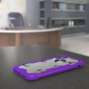 Zizo Proton Case Pancerne etui iPhone X ze szkłem 9H na ekran (Purple/Trans Clear) - Etui i futerały do telefonów - miniaturka - grafika 2