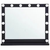 Lustra - Metalowe Lustro Do Makijażu Stojące Led 50 X 60 Cm Czarne Beauvoir - miniaturka - grafika 1