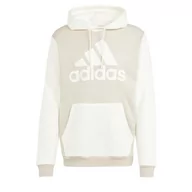 Bluzy męskie - adidas Męska bluza z kapturem Essentials z dużym logo, M, Szpachlówka szara/złamana biel, M - miniaturka - grafika 1