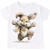 Koszulki dla dziewczynek - Koszulka dla dziecka z zajączkiem - wzór zajączek60-46 - miniaturka - grafika 1
